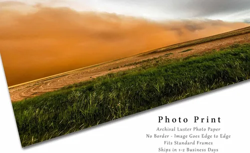 Vista 2 de Haboob Photography Print (Not Framed) Picture of Dust Storm Sweeping Over Field on Stormy Spring Day in Texas Weather Wall Art Nature Decor (4" x 6")