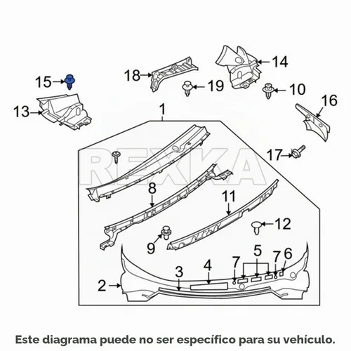 Vista 7 de Rexka 10 piezas Cubierta de Parachoques Forro del Alerón Protector de Salpicaduras Clip de Retención Tipo Empuje BGV4-56-145 para Mazda 2, Mazda 3