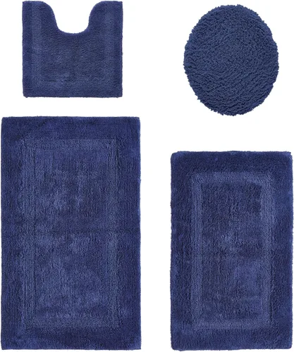 Vista 49 de Better Trends Juego de 4 alfombras de baño de lujo, 100% algodón, suaves, absorbentes de agua, reversibles, lavables a máquina, para decoración