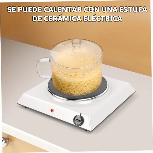 Vista 3 de UPKOCH Olla de cocina de vidrio transparente resistente al calor, olla de cocina de 50 onzas, olla multifunción para cocina, restaurante