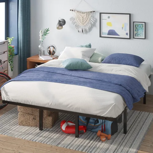 Vista 2 de Base inteligente MyEuro de Sleep Master. Soporte de colchón de tablillas de madera, Acero, Negro