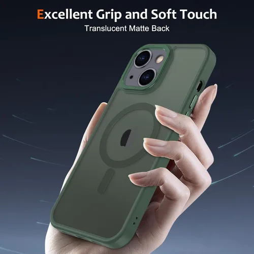 Vista 542 de Anuck - Funda magnética para iPhone 11 compatible con MagSafe, carcasa trasera mate translúcida dura, borde de TPU, delgada, resistente a impactos