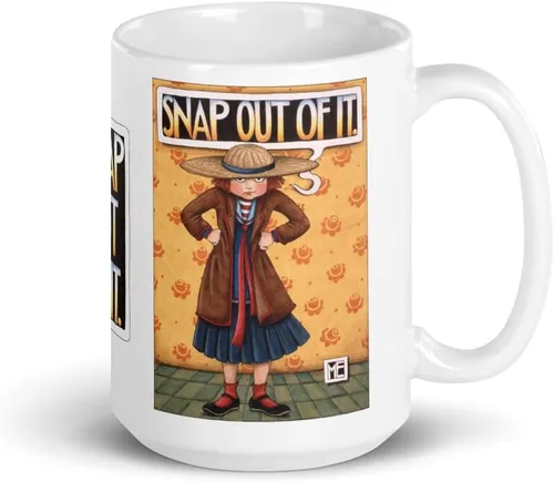 Vista 12 de Mary Engelbreit Taza de café, taza de café de cerámica divertida y linda, taza novedosa, regalo de broma para amigos y compañeros de trabajo, taza