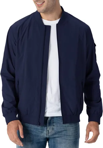 Vista 17 de Rdruko Chaqueta Bomber Ligera para Hombre Cazadora Cortavientos Casual Elegante a la Moda