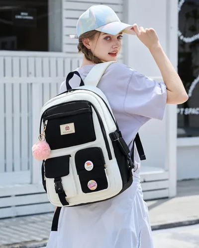 Vista 2 de Hidds Mochilas para laptop de 15.6 pulgadas, mochila escolar para escuela primaria, escuela secundaria, linda mochila antirrobo, mochila de viaje