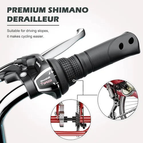 Vista 2 de ABORON Triciclo para adultos, bicicleta de 3 ruedas para adultos, triciclo para adultos, llantas de doble pared, triciclo para mujeres y hombres