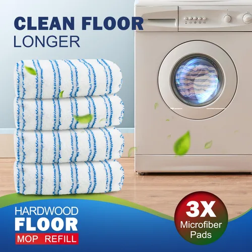 Vista 5 de Matthew - Dos combinaciones de mopa de microfibra compatibles con mopa de microfibra Hardwood Floor'N More, lavables de 15 x 8 pulgadas, 6 repuestos