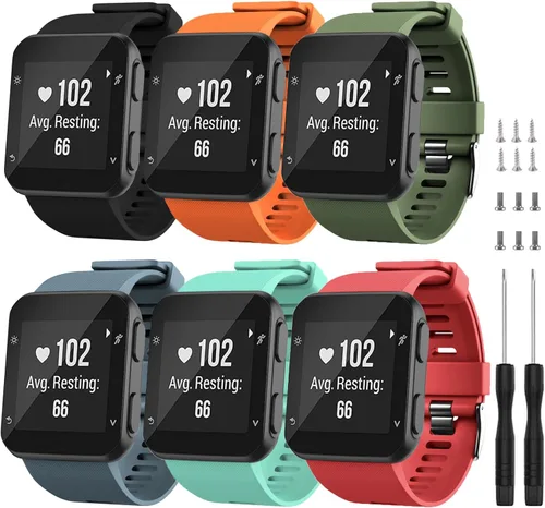 Vista 29 de GVFM banda compatible con Garmin Forerunner 35, silicona suave correa de repuesto para reloj inteligente Garmin Forerunner 35, se ajusta a muñeca