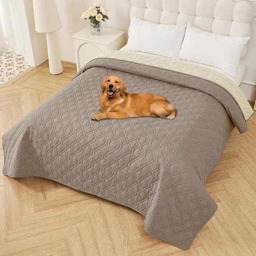 Vista 23 de Smiry Funda Impermeable para Cama de Perro Manta para Mascotas, Manta Suave y Lavable para Perros para Muebles Cama Sofá Sofá Reversible, a Cuadros