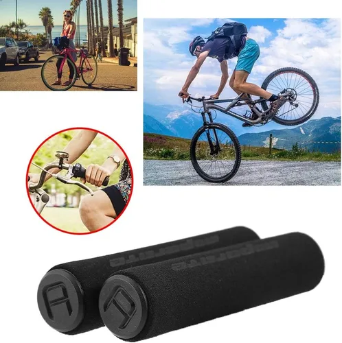 Vista 3 de VBESTLIFE Empuñaduras de espuma para manillar de bicicleta, empuñaduras de espuma antideslizante, mango de esponja de espuma suave para bicicleta