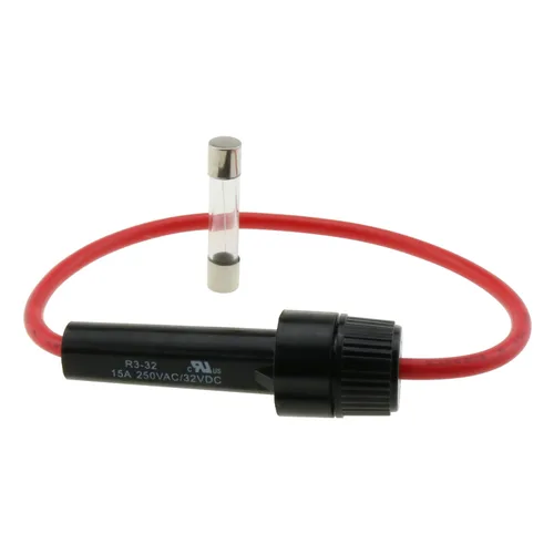 Vista 2 de Portafusibles Montados con Cable 6 en 1 con 5 Portafusibles de 6x30mm 1A