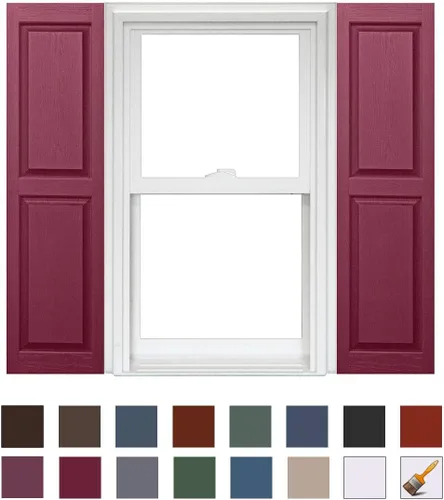 Vista 21 de Persianas de vinilo Homeside con panel elevado (1 par), 14-1/2 pulgadas x 59 pulgadas, color azul índigo 610 Azul Ingido