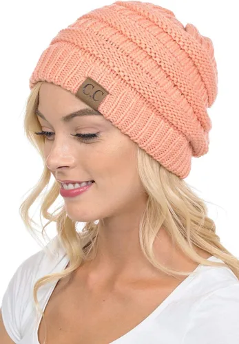 Vista 200 de C.C Trendy Warm Chunky Soft Stretch Cable Knit Beanie 0 Leopardo Gris claro