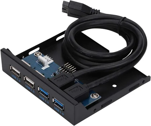 Vista 7 de Concentradores USB de panel frontal, 2 puertos USB3.0 + 2 puertos USB2.0 HUB placa de expansión, puertos USB panel frontal para carcasa