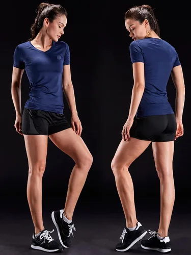 Vista 4 de NELEUS Paquete de 3 camisetas deportivas de compresión para mujer