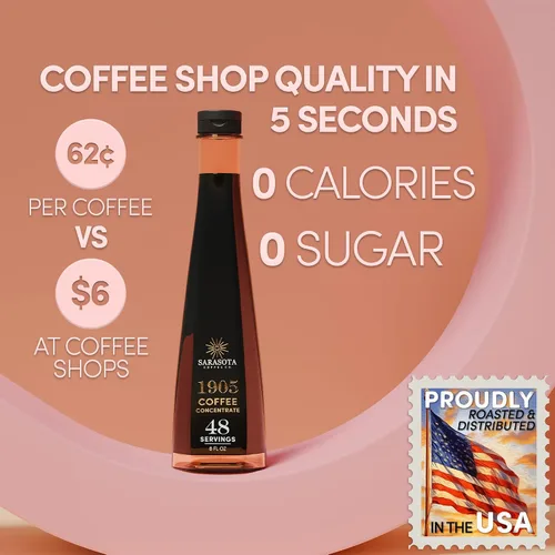 Vista 3 de Concentrado de Café 1905 – Café Gourmet de Filtro Frío, 100% Natural y Bajo en Ácido, Líquido Premium para Café Instantáneo Caliente y Helado