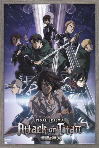 Vista 11 de Trends International Attack on Titan: Season 4 - Póster de pared Key Visual 2, 22.37 x 34.00 pulgadas, versión enmarcada en negro Versión con marco