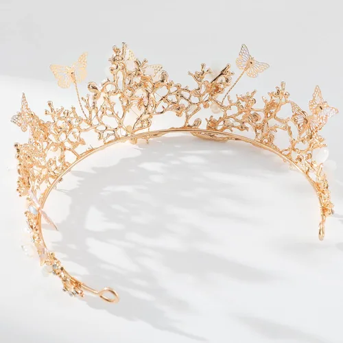 Vista 8 de Yumikoo Corona de flores de hadas para mujer, tocado de flor de perla blanca para fiesta de boda