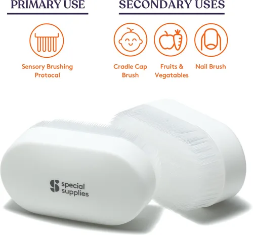 Vista 5 de Special Supplies Cepillo de terapia sensorial para cepillado ocupacional y sensorial, herramientas estimulantes y calmantes para niños y adultos