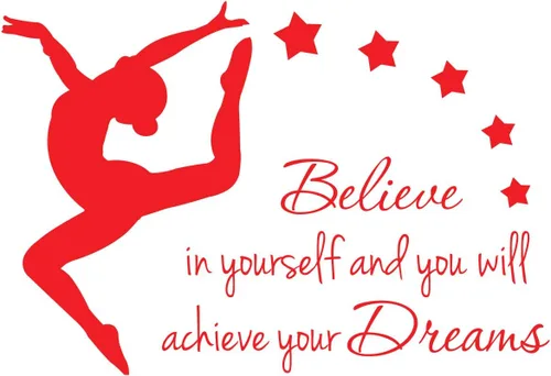 Vista 3 de Adhesivo decorativo para pared, 33 x 24 pulgadas, diseño de figuras de gimnasia y danza, diseño de estrellas, mural artístico, decoración del hogar