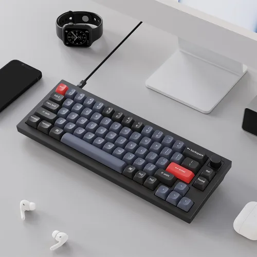 Vista 6 de Keychron Q2 - Versión de perilla de teclado mecánico con cable 65 diseño QMKVIA macro programable con interruptor Gateron G Pro azul intercambiable