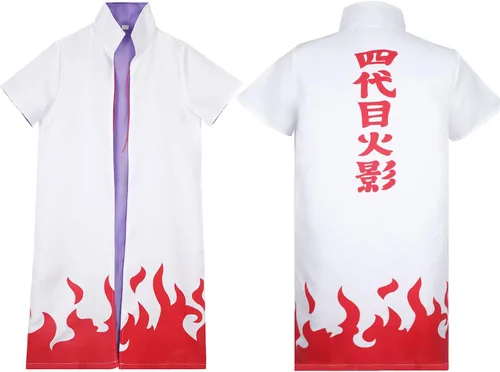 Vista 3 de MchoiJudd 4th Hokage Cloak Anime Minato Namikaze Cosplay Costume Long Robe Uniform Cape Halloween Cosplay for Adult