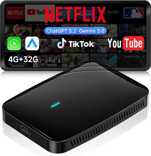 Vista 9 de Adaptador inalámbrico CarPlay Android Auto - Caja de video mágica inteligente con sistema multimedia Android integrado, disfruta de aplicaciones