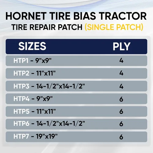 Vista 5 de Hornet Tire Bias Tractor Parche de reparación de neumáticos HTP1 - Parche individual (9 x 9 pulgadas, 4 capas)