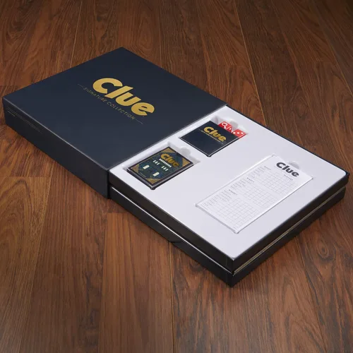 Vista 12 de Hasbro Gaming Clue Board Game Signature Collection, embalaje y componentes premium, juegos familiares para niños y adultos, juegos misteriosos