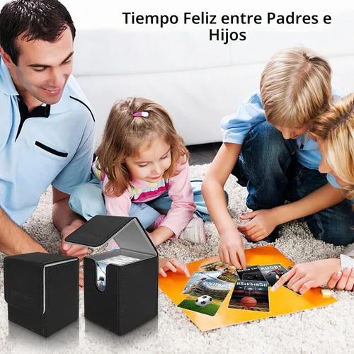 Vista 7 de Mlikero Paquete de 2 cajas de cartas Commander con capacidad para más de 200 tarjetas de una sola funda con 2 divisores, caja magnética de cuero