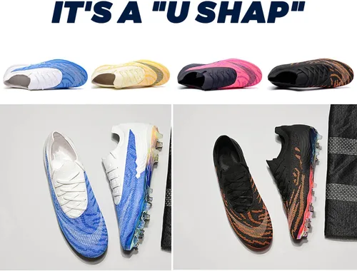 Vista 3 de Wxbzbhwxc Zapatos de fútbol para hombres y mujeres, tacos de fútbol para niños y jóvenes, FG AG, zapatos de fútbol de caña alta para entrenamiento