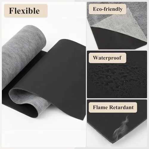 Vista 5 de Frienda 1 vinilo con carga masiva de 13 pies, insonorización Mlv para absorbente de sonido, 0.079 in de grosor, material antivibración amortiguador
