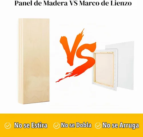 Vista 4 de Falling in Art Paquete de 2 paneles de lienzo de madera sin terminar, kit de paneles de madera de abedul de galería de 4 x 12 pulgadas, tablas