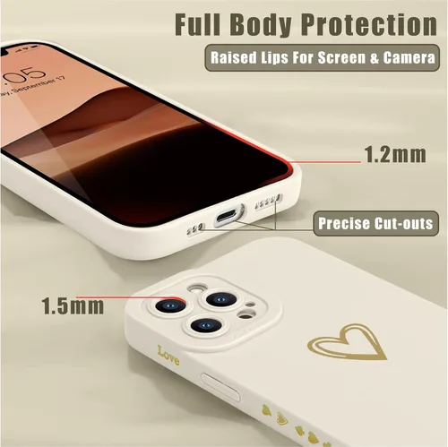 Vista 5 de Teageo Funda compatible con iPhone 12 Pro Max de 6.7 pulgadas para mujeres y niñas, bonito corazón de lujo