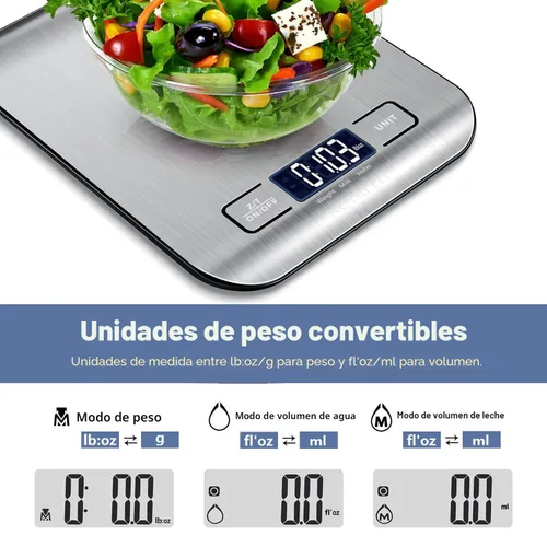 Vista 5 de Báscula de Alimentos, Básculas de Cocina Digitales Peso de Alimentos Gramos y Onzas para Pérdida de Peso Horneado Cocina de NUTRI FIT, Máximo 11lb