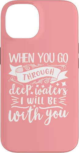 Vista 4 de iPhone 16 Bible Verse Isaiah 43:2 Christian Quote Motivational Gifts Case