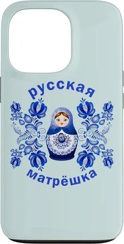 Vista 10 de iPhone 13 Pro Max Matryoshka Doll Russian Dolls Gzhel Funda de la Unión Soviética