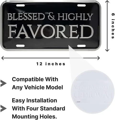 Vista 3 de Placa de matrícula religiosa Placa de matrícula universal para automóvil - Etiqueta para auto a prueba de óxido, resistente a la intemperie