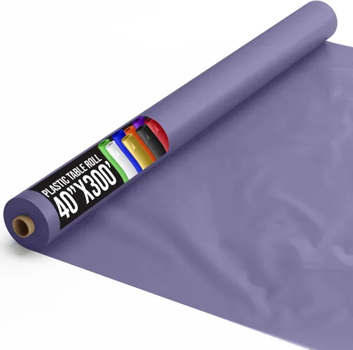 Vista 45 de Exquisito rollo de mantel de mesa de plástico aqua de Party Solids 4 piezas 40" X 300' Rollo de mantel de mesa de plástico - Rollos de mantel