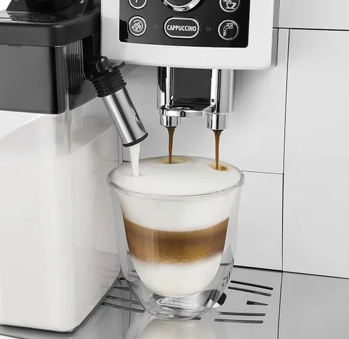Vista 7 de De'Longhi Cafetera combinada todo en uno y máquina de café espresso + espumador de leche ajustable avanzado, negro y vasos de capuchino 513214601