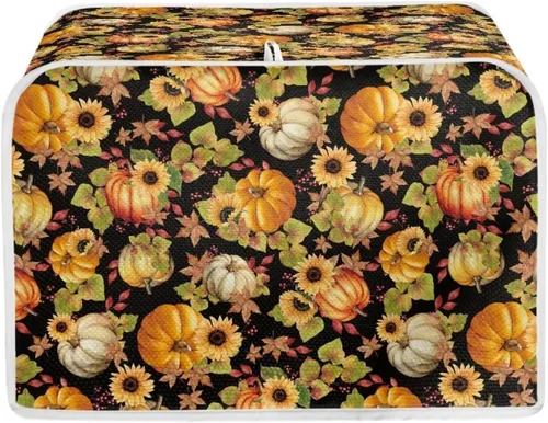 Vista 8 de Cubierta para tostadora de 2 rebanadas con tema de desayuno para cocina, lavable para electrodomésticos, cubierta para hacer pan, resistente a