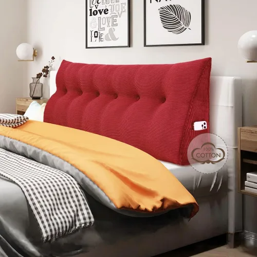 Vista 28 de WOWMAX - Almohada triangular para cabecero; almohada en forma de cuña para cabecero; almohada grande de refuerzo para cama, almohada