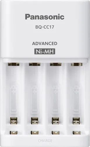 Vista 2 de Eneloop Panasonic BQ-CC17SBA - Cargador de batería individual avanzado, blanco y baterías recargables precargadas Ni-MH de 2100 ciclos AAA