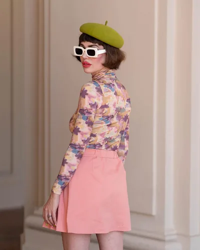 Vista 4 de The Drop Falda pantalón retro Rosette para mujer por afashionnerd
