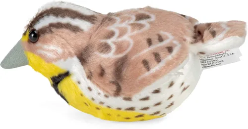 Vista 3 de Wild Republic Audubon Birds Western Meadowlark - Peluche con auténtico sonido de pájaro, animal de peluche, juguetes de pájaros para niños y pájaros