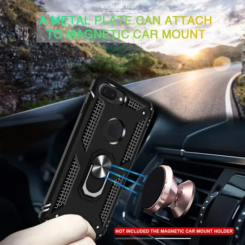Vista 5 de Gritup Funda compatible con iPhone 6/6S/7/8 Plus con protector de pantalla HD, grado militar, a prueba de golpes, con anillo magnético para iPhone