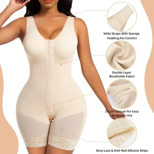 Vista 4 de SHAPERX Fajas colombianas para mujer con control de abdomen, moldeador de cuerpo completo, moldeador de glúteos