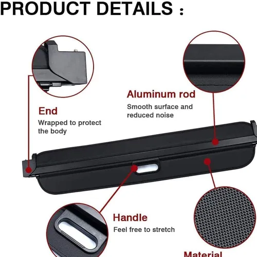 Vista 2 de Retractable Trunk Cargo Cover for Toyota RAV4 XA40 2013-2018, No Gap Shielding Storage Security Shade Privacy Anti-Peeping Organizer Accessories