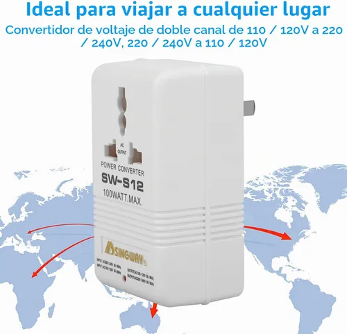 Vista 4 de Convertidor de voltaje de 110 V a 220 V, convertidor de 110 V a 220 V, convertidor de corriente de 100 W, transformador elevador de corriente