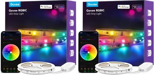 Vista 14 de Govee RGBIC - Tira de luz LED Alexa de 16.4 pies, luces LED inteligentes WiFi que funcionan con Alexa y Google Assistant, bricolaje segmentado